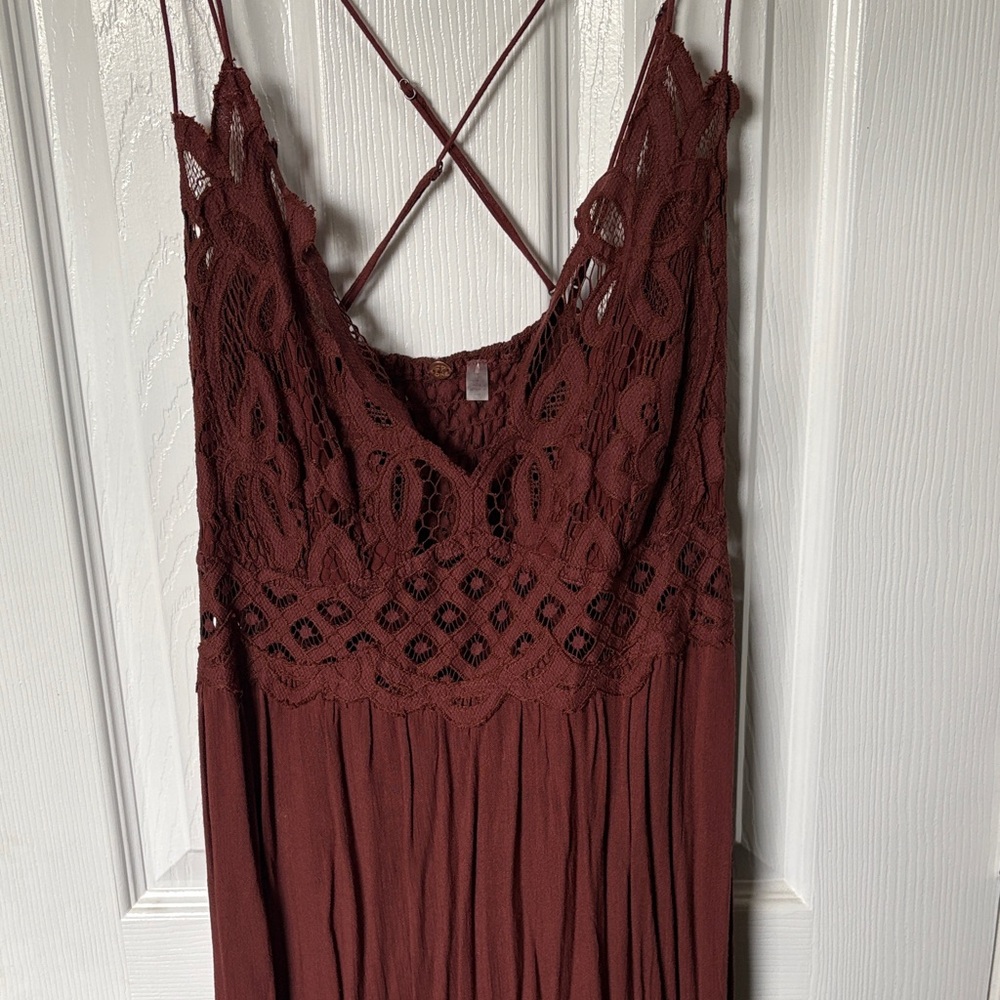 Free People One Adella Slip Maxi Dress Size L - Picture 2 of 6